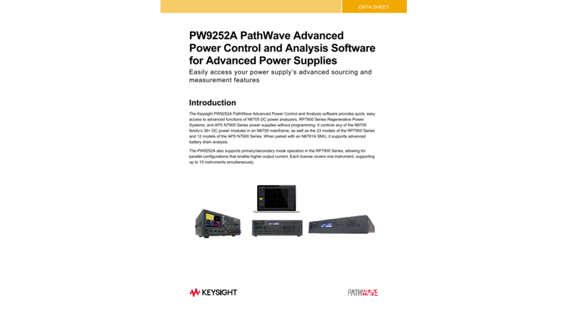PW9252A PathWave Advanced Power Control and Analysis Software for Advanced Power Supplies
